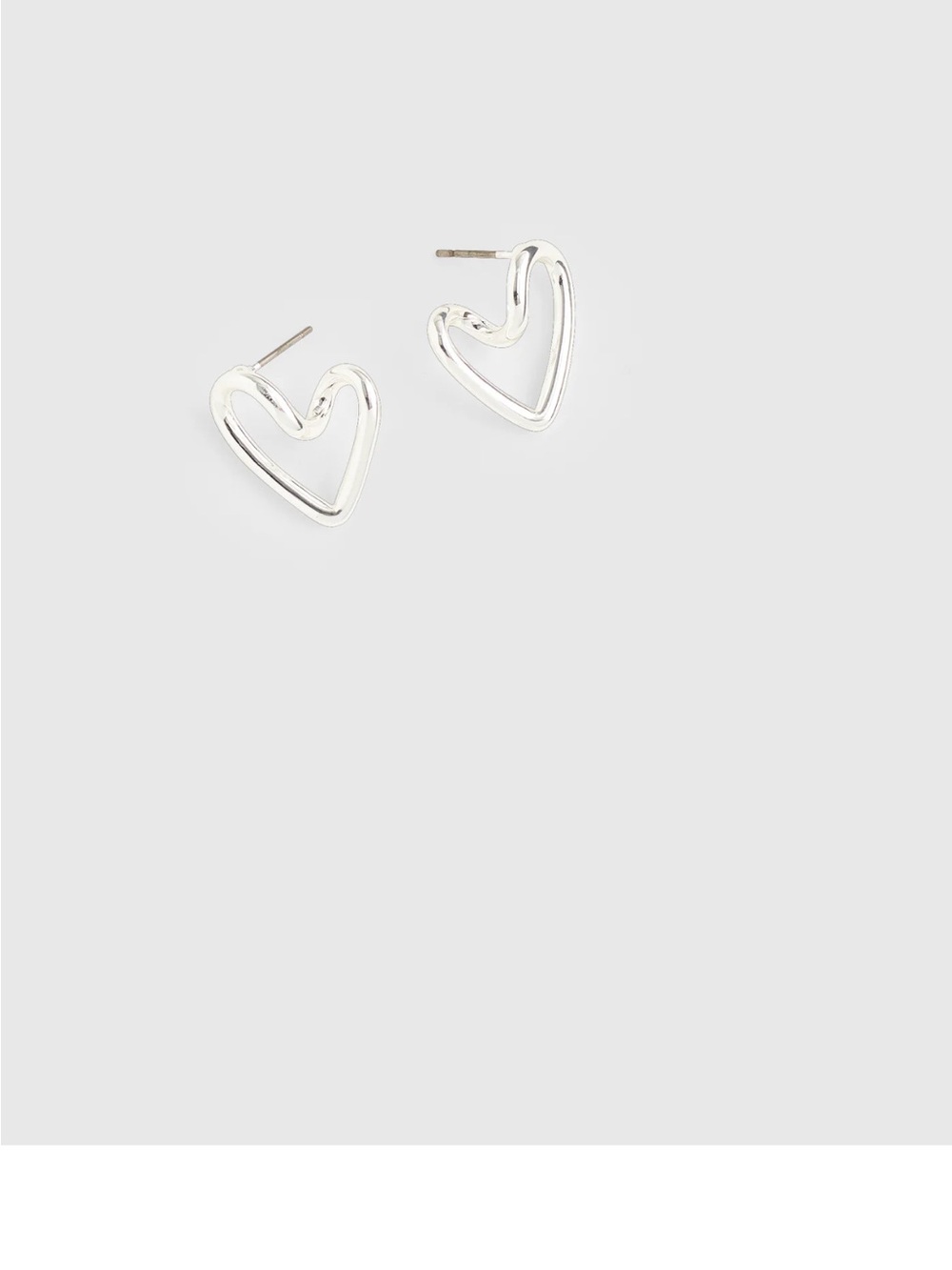 NEW Madewell Silver Looped Heart Hoop Earrings